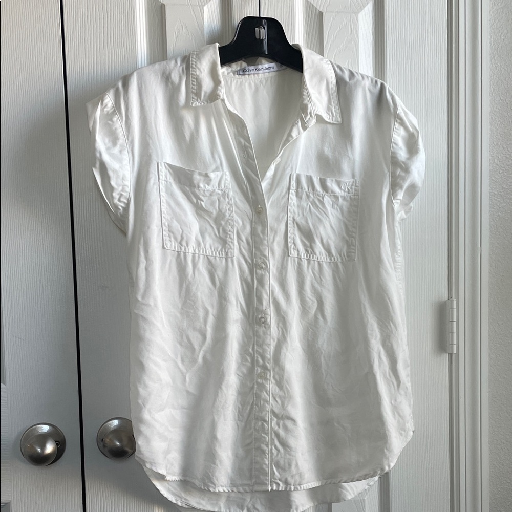 Calvin Klein Jeans White Casual Button Down Shirt